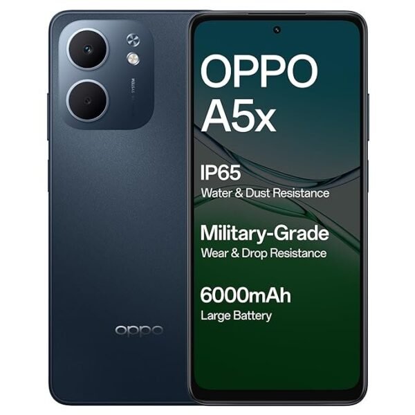 OPPO A5X 5G (Midnight Blue, 6GB RAM, 128GB Storage) with Exchange Bonus or No Cost EMI