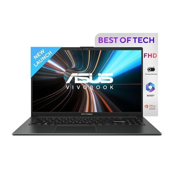 ASUS Vivobook Go 15, 15" FHD (1920 x 1080),Intel Core i3-N305 Processor,(8GB RAM/512GB SSD/Intel UHD iGPU/Windows 11/M365 Basic (1Year)*/Office Home 2024/Mixed Black/1.63 kg),E1504GA-NJ3322WS
