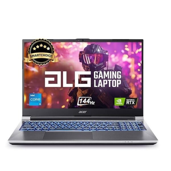 acer SmartChoice ALG, 13th Gen Intel Core i5-13420H, NVIDIA GeForce RTX 3050-6GB DDR6, 16GB RAM, 512GB SSD, FHD 15.6"/39.62 cm, 144Hz, Windows 11 Home, Steel Gray, 1.99 KG, AL15G-53,Gaming Laptop
