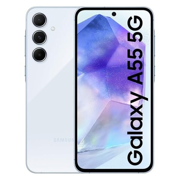 Samsung Galaxy A55 5G (Awesome Iceblue, 8GB RAM, 256GB Storage) | AI | Metal Frame | 50 MP Main Camera (OIS) | Super HDR Video| Nightography | IP67 | Corning Gorilla Glass Victus+ | sAMOLED Display