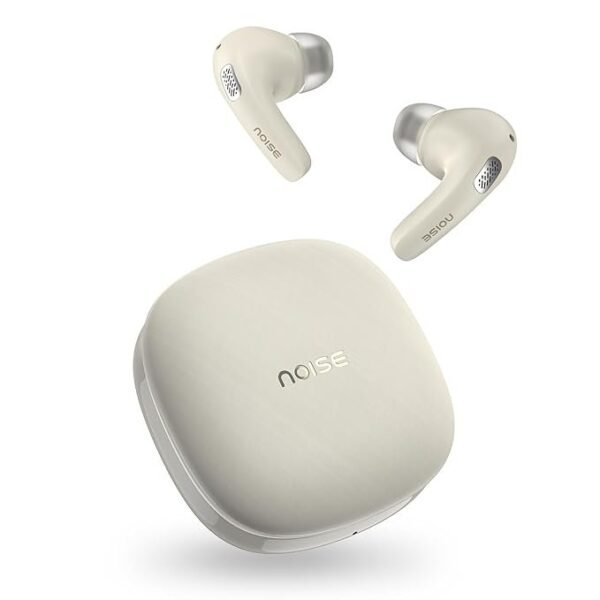 Noise Newly Launched Buds E1 in-Ear Truly Wireless Earbuds with Pebble Grain Design, 35H of Playtime, Quad mic ENC,10mm Driver, Low Latency, BT v5.3 (Dune Beige)