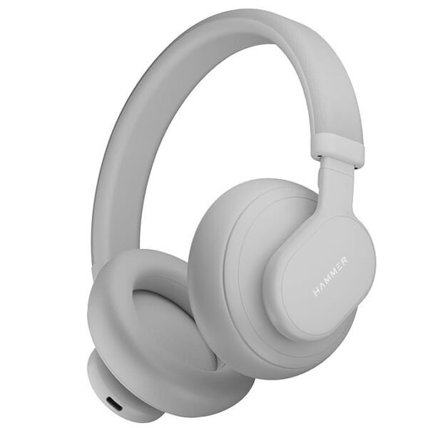 HAMMER Bash Max Wireless Bluetooth Headphones – Deep Bass & 40H Playtime (Cool Grey)