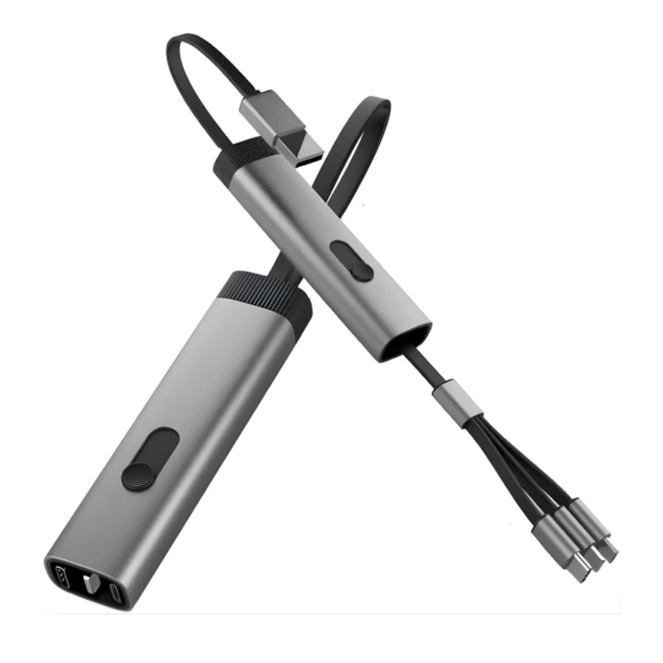 SnapTrio: Retractable 3-in-1 USB Charging Cable with Type-C & Micro-USB, Fast Charging, Tangle-Free Design